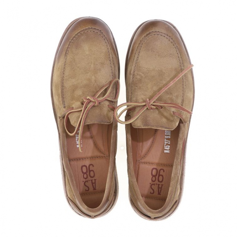 A.S.98 Aldous Muške flat shoes Svijetlo Smeđe | HR-29841-JFRY