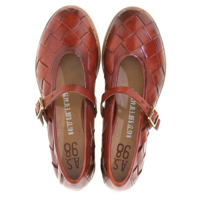 A.S.98 Janae Ženske flat shoes Bordo | HR-90138-YVDN