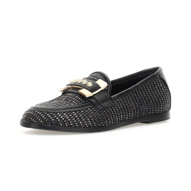 A.S.98 Janele Ženske flat shoes Crne | HR-83405-SAGO