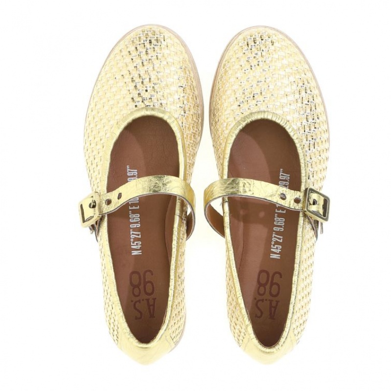 A.S.98 Janet Ženske flat shoes Zlatne | HR-59324-ALNF