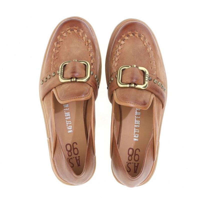 A.S.98 Tamika Ženske flat shoes Kaki Boja | HR-04853-MREY